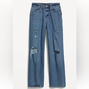 Old Navy Extra High-Rise Ripped Baggy Jeans